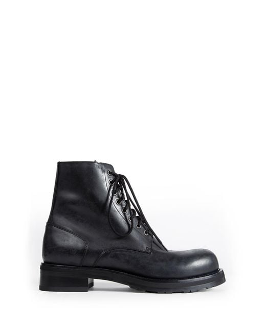The Row Black Lug Sole Lace-Up Boots for men