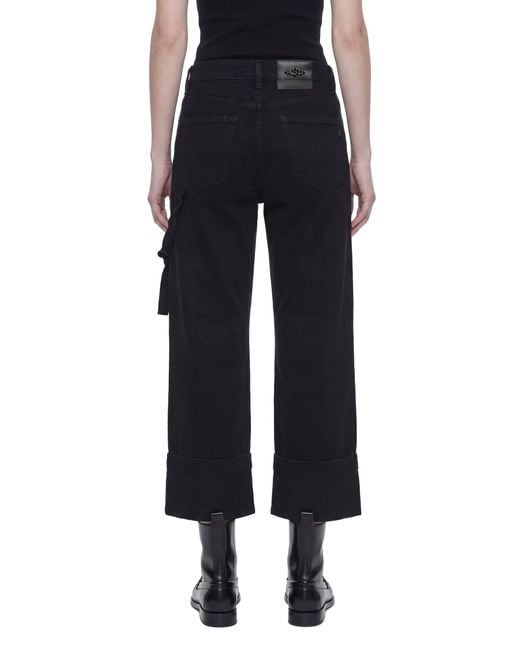 Simone Rocha Black Cropped Straight Leg Jeans