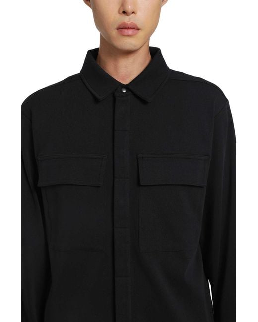Thom Krom Black Stretch Cotton Overshirt for men