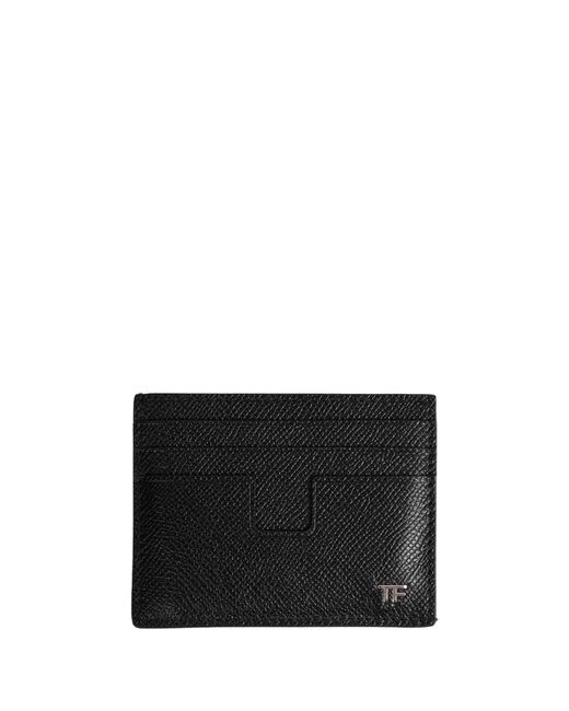 Tom Ford Black Grained Leather Cardholder for men