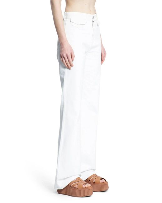 Chloé White High-Rise Flare Jeans