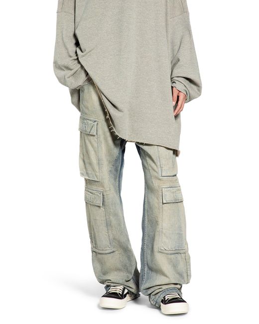 Rick Owens Green Double Cargo Jeans for men