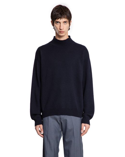 Prada Blue Cashmere Turtleneck Sweater for men
