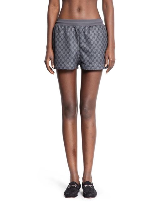 Gucci Blue Gg Technical Jersey Shorts