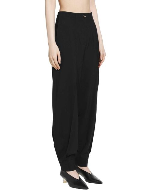 RETORI Black Stretch Wool Barrel Pants