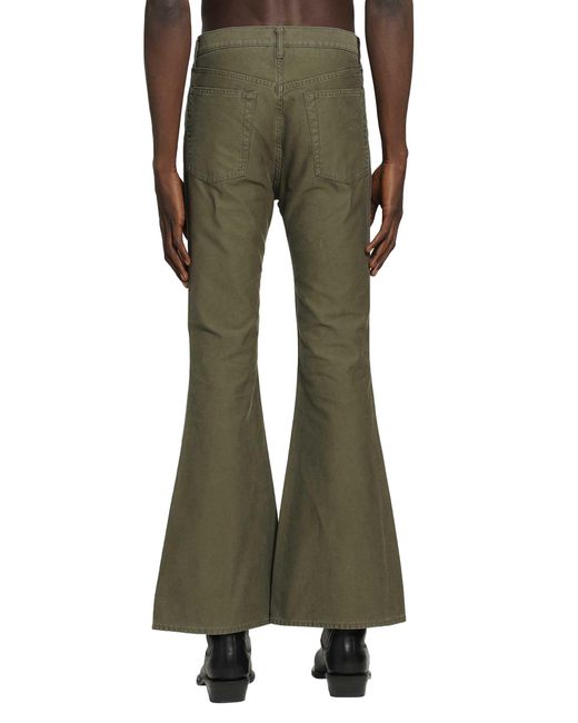 Junya Watanabe Green Flared 5 Pocket Jeans for men