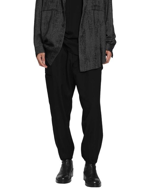 Yohji Yamamoto Black Re Rib Single Welt Pocket Pants for men
