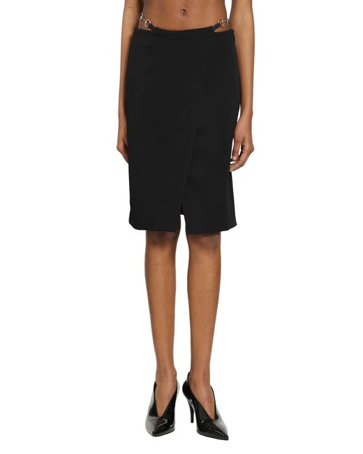 Gucci Black Wool Drill Knee Lenght Skirt