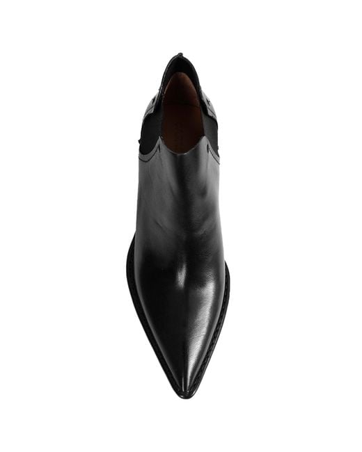 Capasa Black Low-Cut Leather Ankle Boots