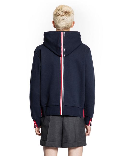 Thom Browne Blue Classic Loopback Rwb Hoodie for men