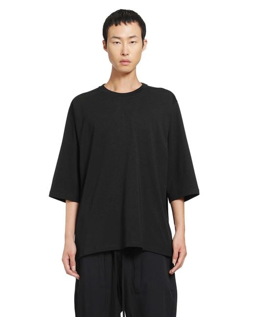 Thom Krom Black Printed Round Neck T-Shirt for men