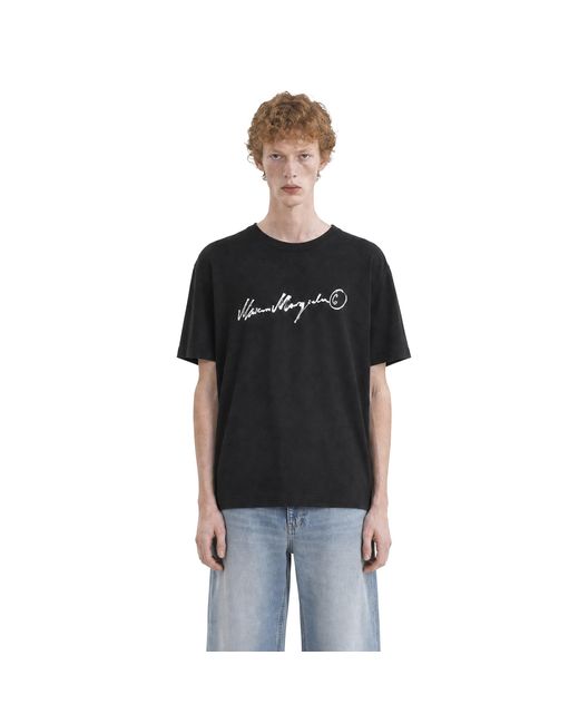 MM6 by Maison Margiela Black Overdyed Jersey T-Shirt for men