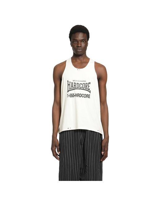 Willy Chavarria White 'Hardcore' Willy Tank Top for men