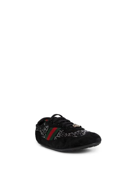 Gucci Black Shift Gg Crystal Trainers Sneakers