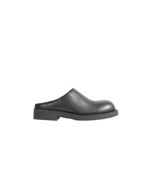 MM6 by Maison Margiela Black Leather Slippers for men