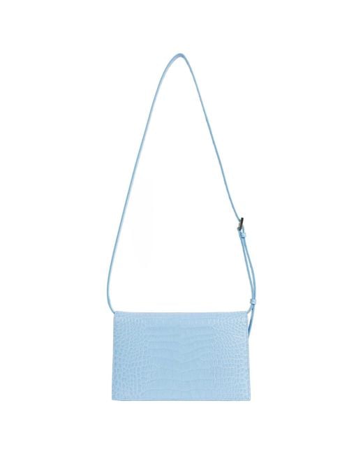Tom Ford Blue Printed Croc Aube Shoulder Basg