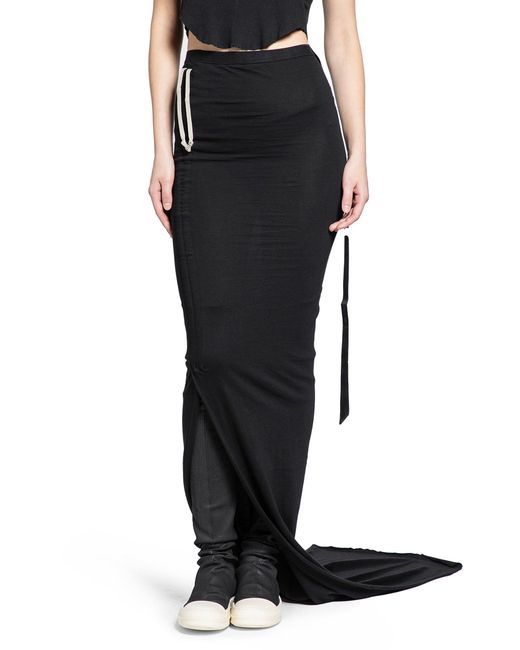 Rick Owens Black Concordians Edfu Long Skirt