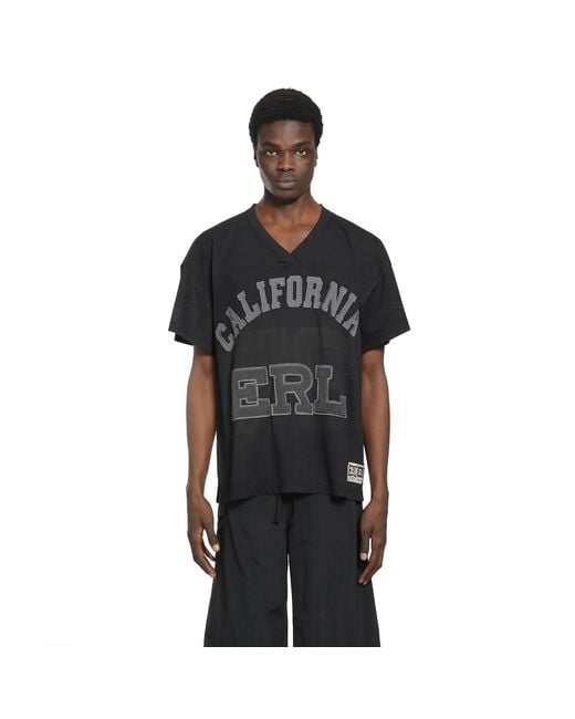 ERL Black Football Mesh T-Shirt for men