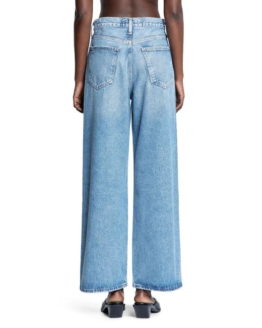 Agolde Blue Low Slung Baggy Jeans