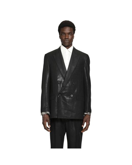 Maison Margiela Black Foiled Wool Blazer for men
