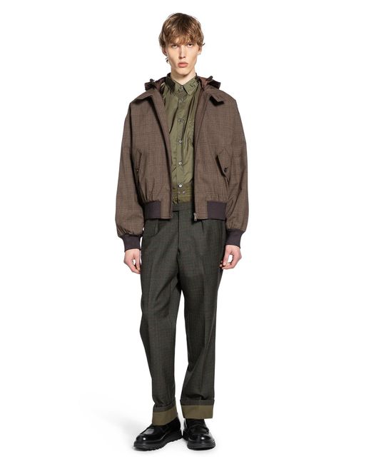 Prada Brown Hooded Wool Jacket for men