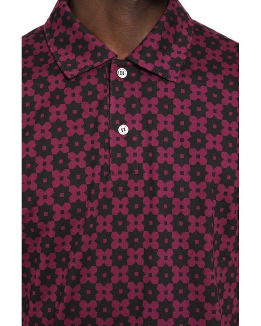 Comme des Garçons Purple Floral Graphic Print Polo Shirt for men