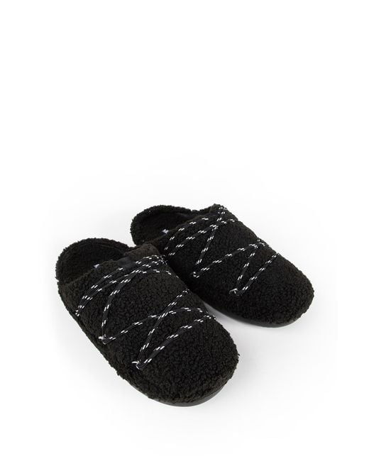 Moon Boot Black Teddy Slippers