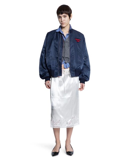 Prada Blue Nylon Twill Bomber