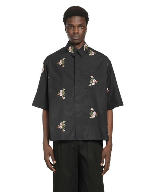 Simone Rocha Black Boxy Pen Pocket Shirt for men