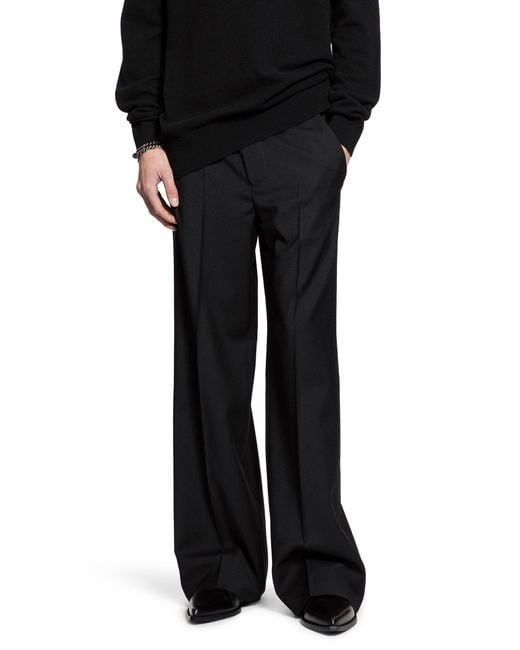 Ann Demeulemeester Black Cyrus Wool Trousers for men