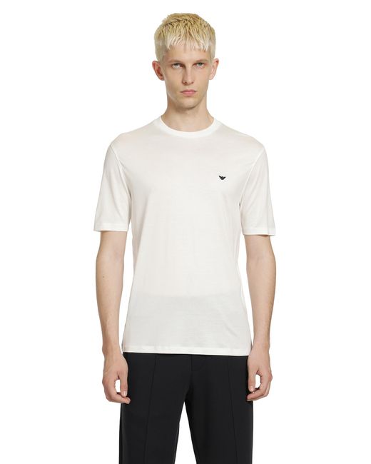 Emporio Armani White Cotton Blend T-Shirt for men