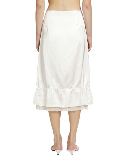 Totême  White Layered Satin Skirt