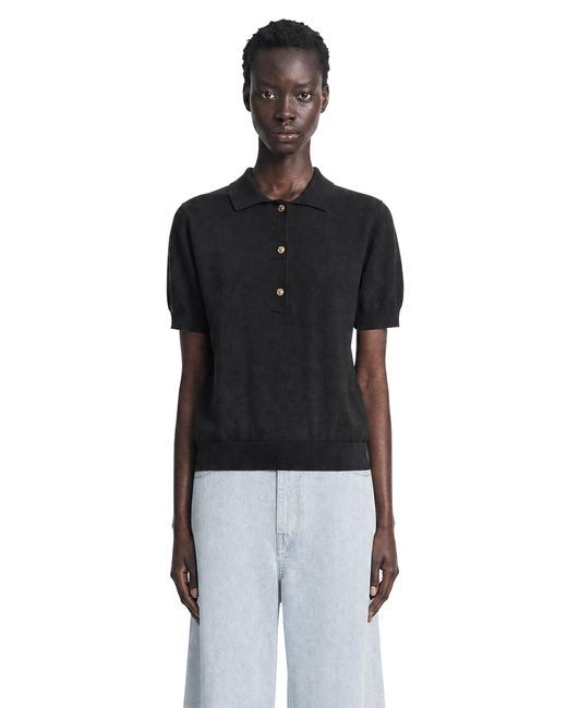 Max Mara Black Cotton Knit Polo