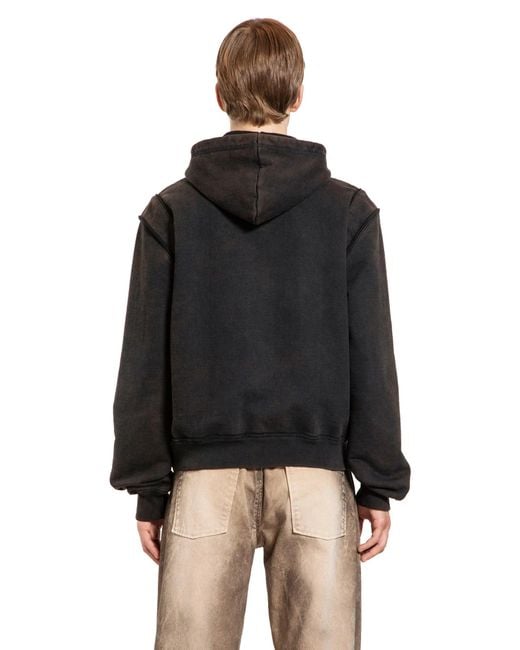 M I S B H V Black Felpa Con Cappuccio Star Teddy for men
