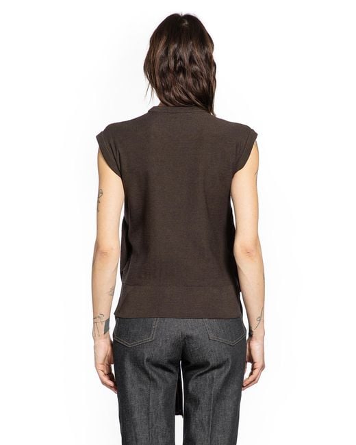 Lemaire Black Sleeveless Buttoned Top