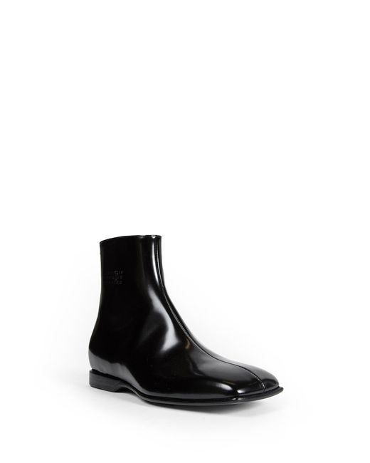 MM6 by Maison Margiela Leather Ankle Boots in Black for Men | Lyst