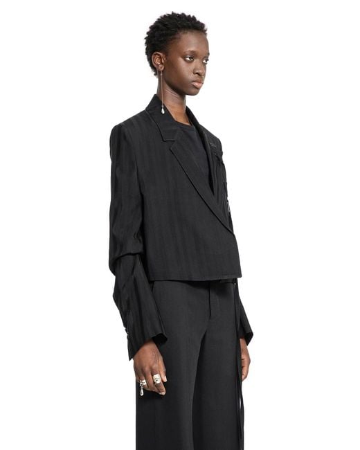 Ann Demeulemeester Black Inge Cropped Blazer