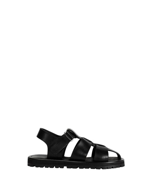 Studio Nicholson Black Sandom Leather Sandals