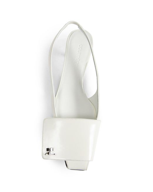 Courreges White Fold Iced Slingbacks