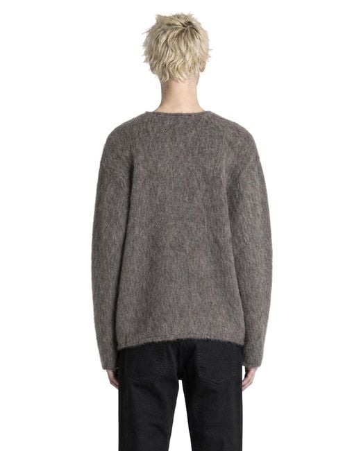Our Legacy Gray Hairy Wool Cardigan for men