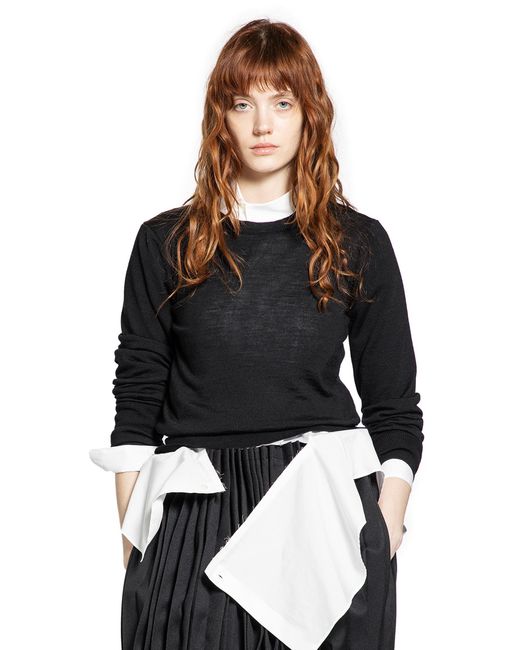 Cdg/cdg Black Cropped Wool Sweater