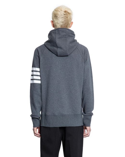 Thom Browne Blue 4-Bar Zip-Up Hoodie for men