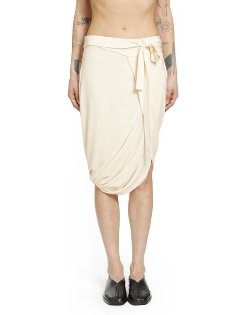 Lemaire Natural Soft Wrap Midi Skirt