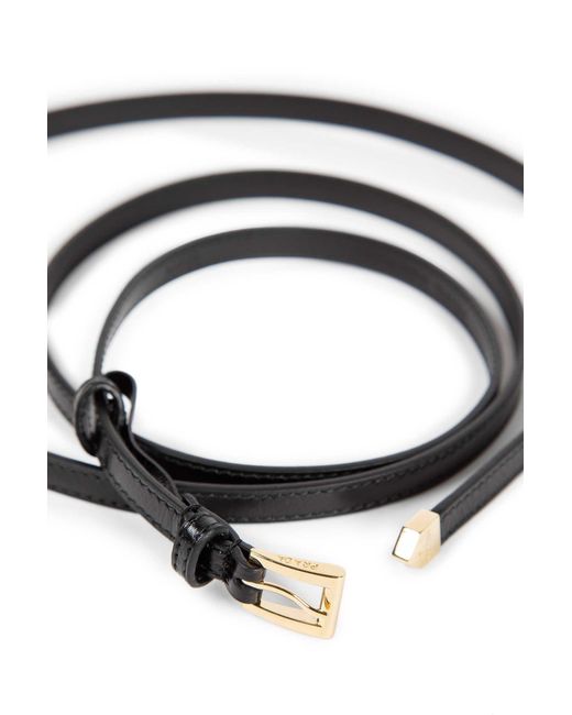 Prada White Slim Leather Belt