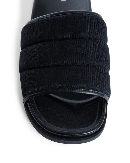 Gucci Blue Padded gg Canvas Slides for men