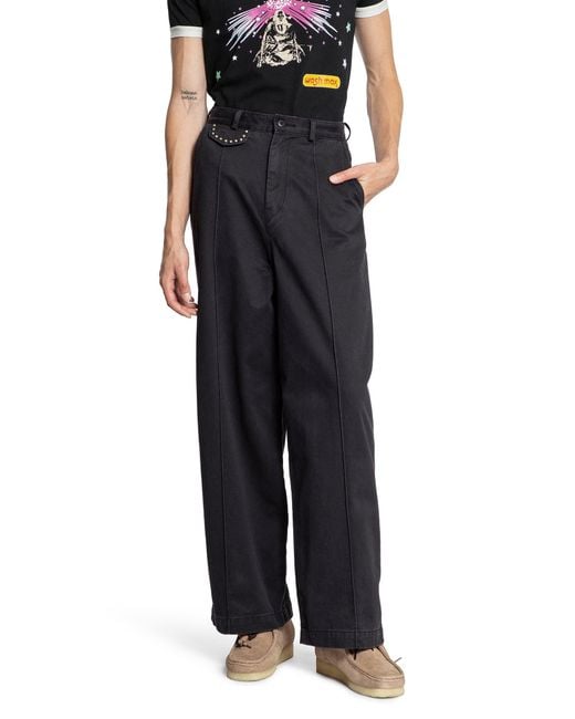 Kapital Chino Boogie Day Baggy Pants in Black for Men | Lyst UK