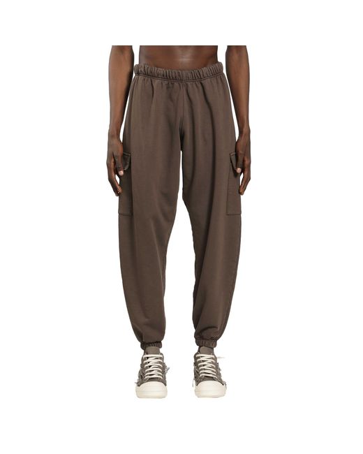 Roadless Brown Cotton Jersey Cargo Sweatpants for men