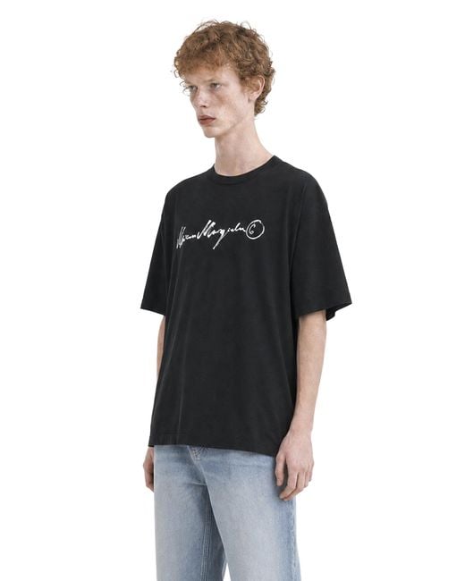 MM6 by Maison Margiela Black Overdyed Jersey T-Shirt for men