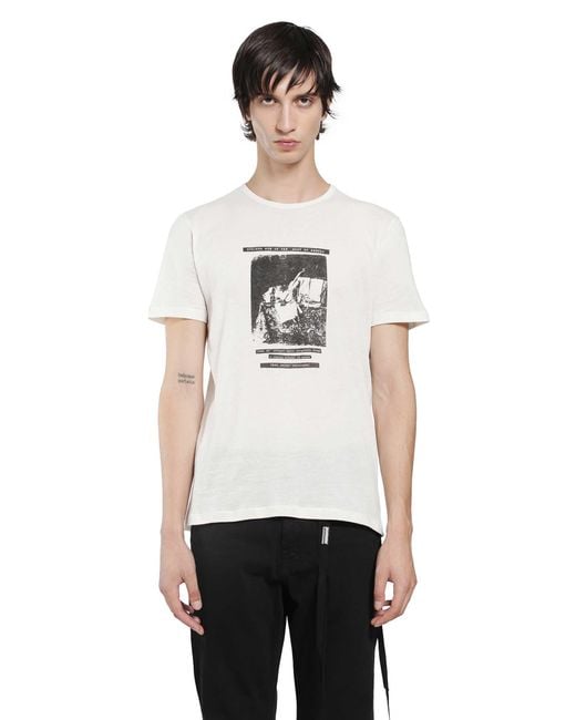 Ann Demeulemeester White Baptist 'Dust Of Memory' Standard T-Shirt for men