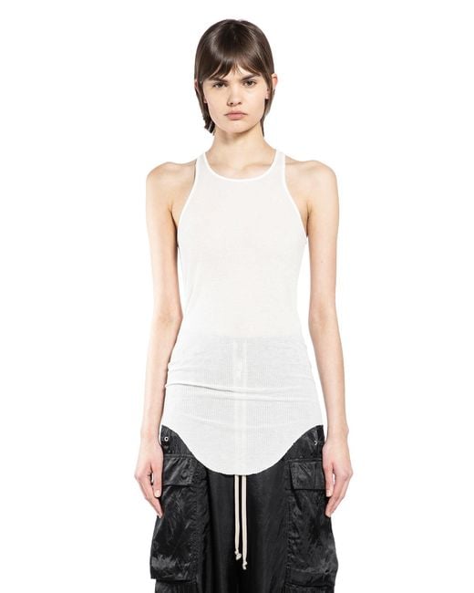 Rick Owens White Temple Basic Rib Tank